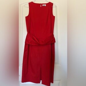 DKNY Red Strapless Twist-Peplum Cocktail Dress